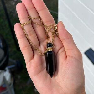 Black obsidian poison necklace